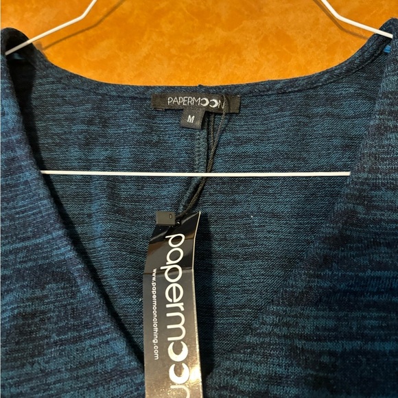 paper moon dress Women Flutter Sleeve Blue NEW TAGS Size M V-neck Designer - Picture 8 of 12